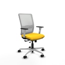 Haches traslack malla blanca similpiel amarillo brazos blancos base aluminio ruedas 65mm nailon