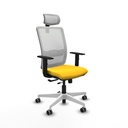 Haches traslack malla blanca similpiel amarillo brazos 1D base blanca cabecero malla 2D ruedas 65mm engomadas