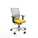 Haches traslack malla blanca similpiel amarillo brazos 1D base blanca ruedas 65mm nailon