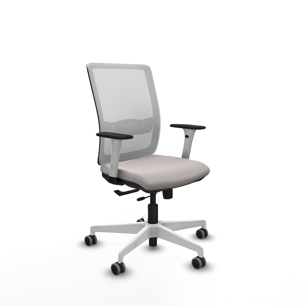Haches traslack malla blanca similpiel blanco brazos blancos base blanca ruedas 65mm engomadas