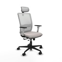 Haches traslack malla blanca similpiel blanco brazos blancos base nailon cabecero malla 2D ruedas 65mm nailon
