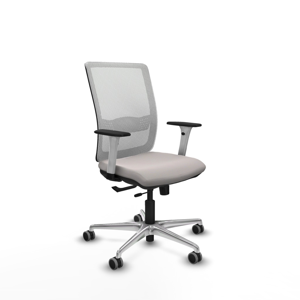 Haches traslack malla blanca similpiel blanco brazos blancos base aluminio ruedas 65mm engomadas