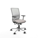 Haches traslack malla blanca similpiel blanco brazos blancos base aluminio ruedas 65mm engomadas