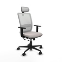 Haches traslack malla blanca similpiel blanco brazos 1D base nailon cabecero malla 2D ruedas 65mm nailon