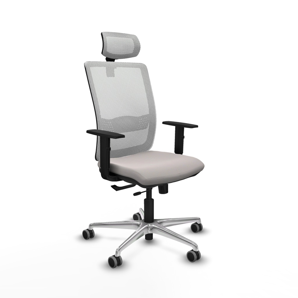 Haches traslack malla blanca similpiel blanco brazos 1D base aluminio cabecero malla 2D ruedas 65mm engomadas