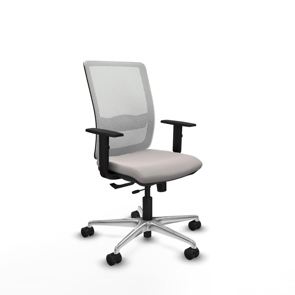 Haches traslack malla blanca similpiel blanco brazos 1D base aluminio ruedas 65mm nailon