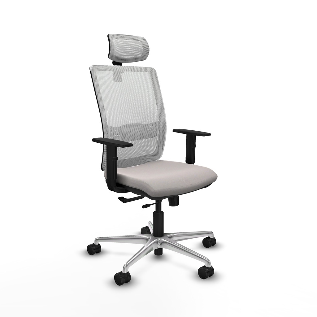 Haches traslack malla blanca similpiel blanco brazos 1D base aluminio cabecero malla 2D ruedas 65mm nailon