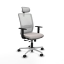 Haches traslack malla blanca similpiel blanco brazos 1D base aluminio cabecero malla 2D ruedas 65mm nailon
