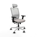 Haches traslack malla blanca similpiel blanco brazos 2D base blanca cabecero malla 2D ruedas 65mm engomadas