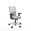 Haches traslack malla blanca similpiel blanco brazos 2D base blanca ruedas 65mm nailon
