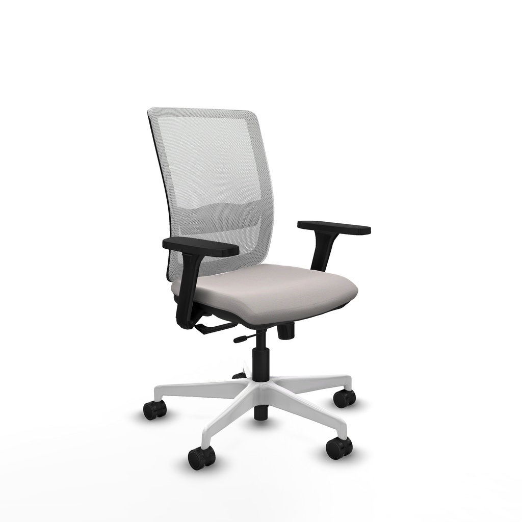 Haches traslack malla blanca similpiel blanco brazos 3D base blanca ruedas 65mm nailon