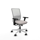 Haches traslack malla blanca similpiel blanco brazos 3D base blanca ruedas 65mm nailon