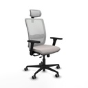 Haches traslack malla blanca similpiel blanco brazos 3D base nailon cabecero malla 2D ruedas 65mm engomadas