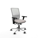 Haches traslack malla blanca similpiel blanco brazos 3D base aluminio ruedas 65mm engomadas