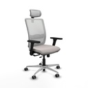 Haches traslack malla blanca similpiel blanco brazos 3D base aluminio cabecero malla 2D ruedas 65mm engomadas