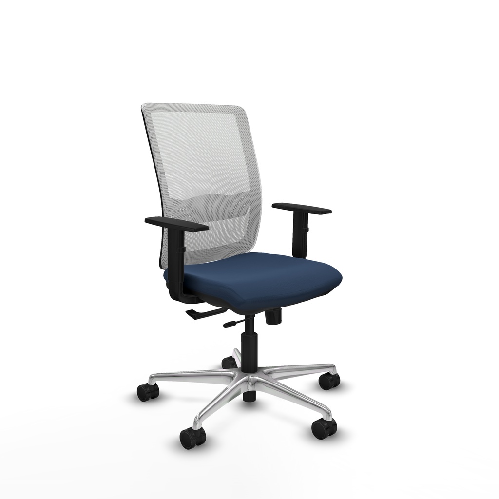 Haches traslack malla blanca similpiel azul marino brazos 1D base aluminio ruedas 65mm nailon