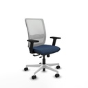 Haches traslack malla blanca similpiel azul marino brazos 2D base blanca ruedas 65mm nailon