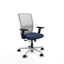Haches traslack malla blanca similpiel azul marino brazos 2D base aluminio ruedas 65mm nailon