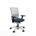 Haches traslack malla blanca similpiel azul marino brazos 3D base aluminio ruedas 65mm nailon