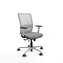 Haches traslack malla blanca similpiel gris brazos blancos base aluminio ruedas 65mm engomadas