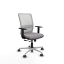 Haches traslack malla blanca similpiel gris brazos 1D base aluminio ruedas 65mm engomadas
