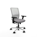 Haches traslack malla blanca similpiel gris brazos 3D base aluminio ruedas 65mm nailon