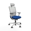 Haches traslack malla blanca similpiel azul brazos blancos base blanca cabecero malla 2D ruedas 65mm engomadas
