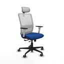 Haches traslack malla blanca similpiel azul brazos blancos base nailon cabecero malla 2D ruedas 65mm engomadas