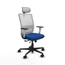 Haches traslack malla blanca similpiel azul brazos blancos base nailon cabecero malla 2D ruedas 65mm nailon