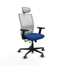 Haches traslack malla blanca similpiel azul brazos 2D base nailon cabecero malla 2D ruedas 65mm engomadas