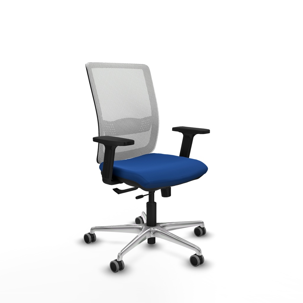 Haches traslack malla blanca similpiel azul brazos 2D base aluminio ruedas 65mm engomadas