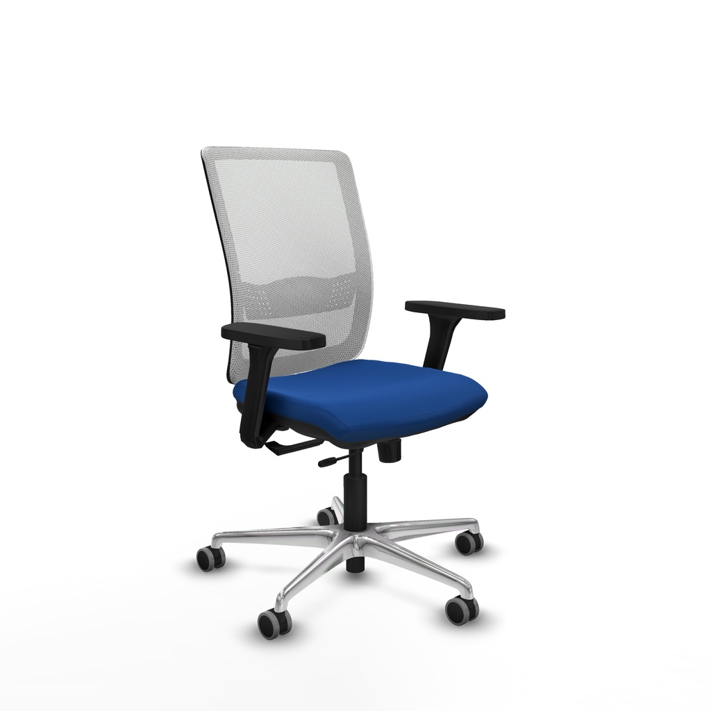 Haches traslack malla blanca similpiel azul brazos 3D base aluminio ruedas 65mm engomadas