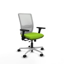 Haches traslack malla blanca similpiel pistacho brazos 3D base aluminio ruedas 65mm nailon