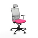 Haches traslack malla blanca similpiel rosa brazos blancos base nailon cabecero malla 2D ruedas 65mm engomadas