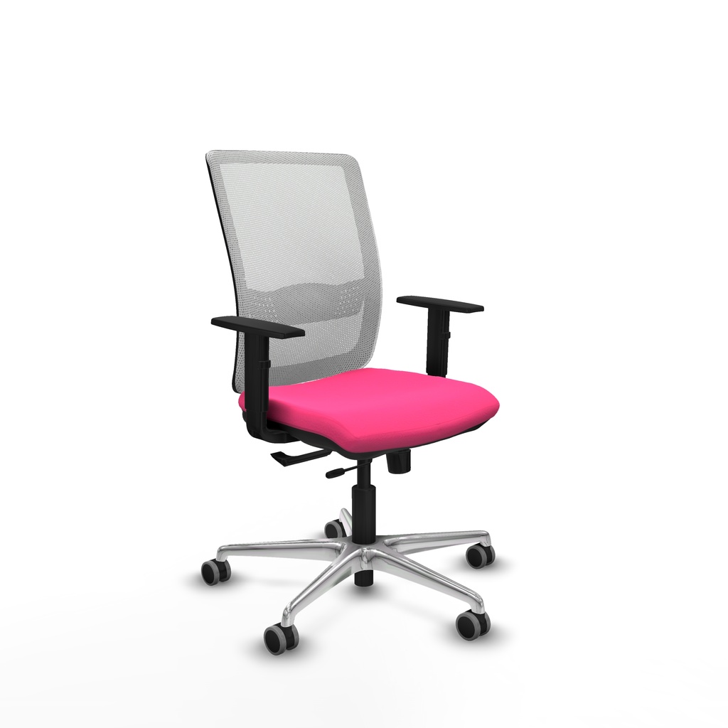 Haches traslack malla blanca similpiel rosa brazos 1D base aluminio ruedas 65mm engomadas