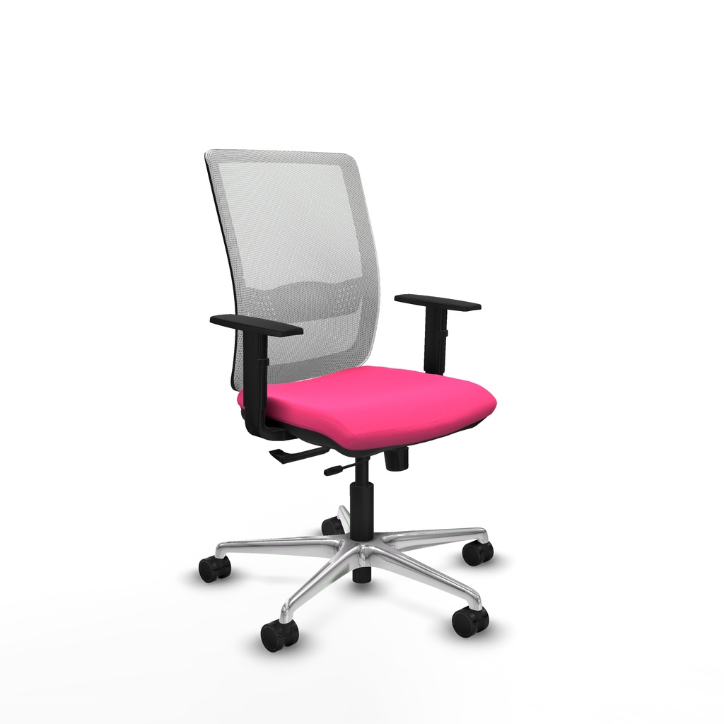 Haches traslack malla blanca similpiel rosa brazos 1D base aluminio ruedas 65mm nailon