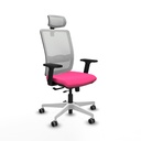 Haches traslack malla blanca similpiel rosa brazos 2D base blanca cabecero malla 2D ruedas 65mm engomadas