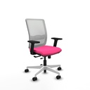 Haches traslack malla blanca similpiel rosa brazos 2D base blanca ruedas 65mm nailon