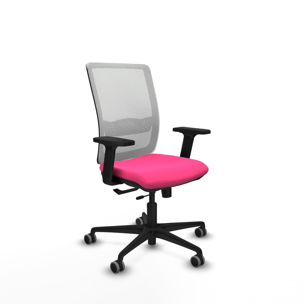 Haches traslack malla blanca similpiel rosa brazos 2D base nailon ruedas 65mm engomadas