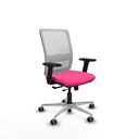 Haches traslack malla blanca similpiel rosa brazos 2D base aluminio ruedas 65mm engomadas