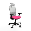 Haches traslack malla blanca similpiel rosa brazos 3D base nailon cabecero malla 2D ruedas 65mm engomadas