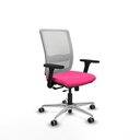 Haches traslack malla blanca similpiel rosa brazos 3D base aluminio ruedas 65mm engomadas