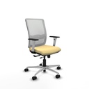 Haches traslack malla blanca similpiel crema brazos blancos base aluminio ruedas 65mm nailon