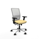 Haches traslack malla blanca similpiel crema brazos 2D base aluminio ruedas 65mm nailon