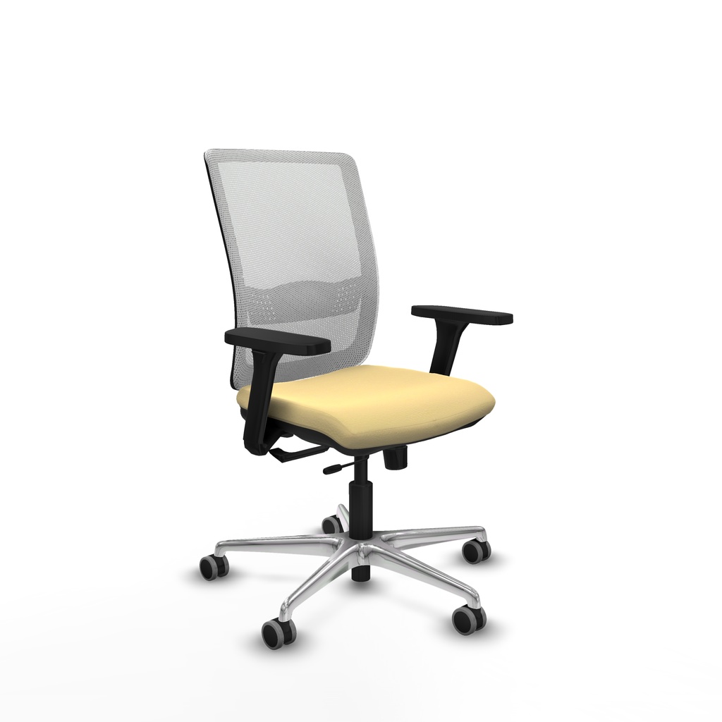 Haches traslack malla blanca similpiel crema brazos 3D base aluminio ruedas 65mm engomadas
