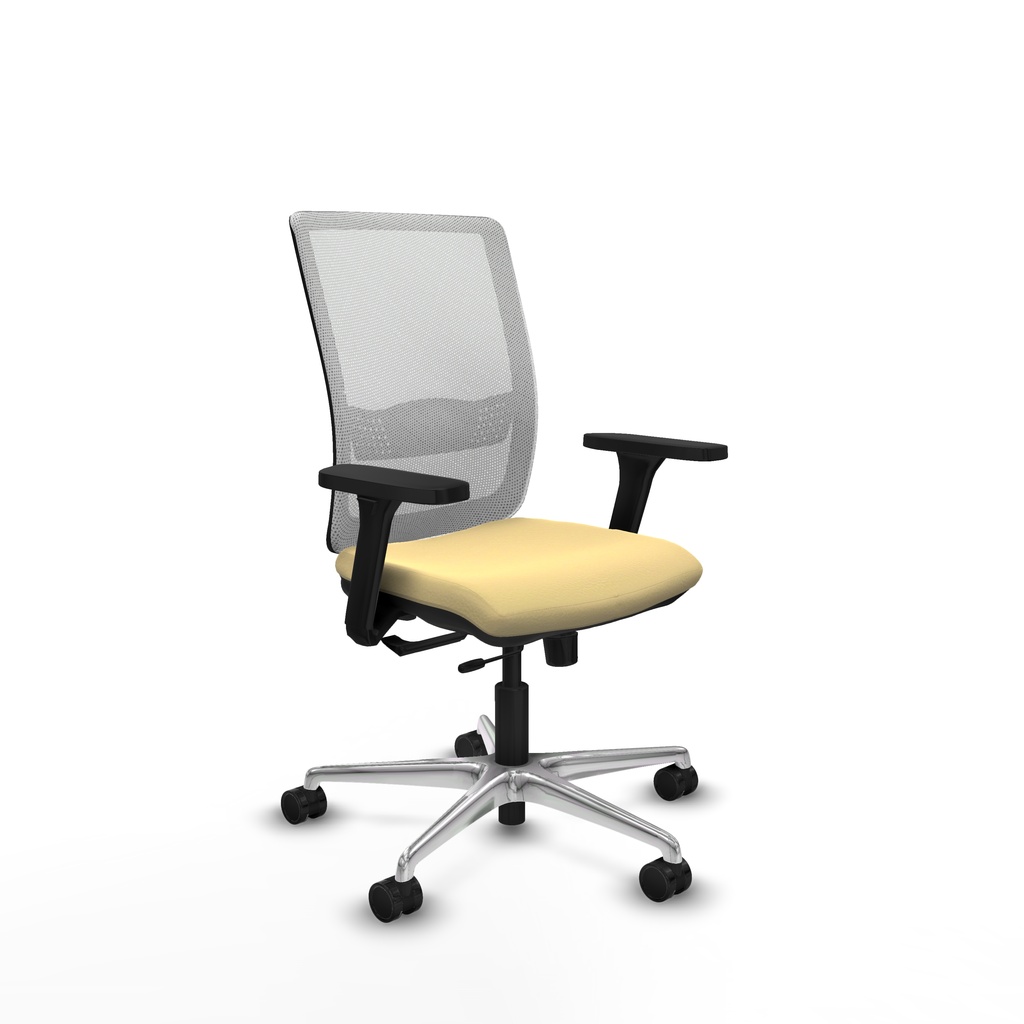 Haches traslack malla blanca similpiel crema brazos 3D base aluminio ruedas 65mm nailon