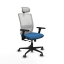 Haches traslack malla blanca similpiel azul claro brazos 3D base nailon cabecero malla 2D ruedas 65mm engomadas
