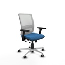 Haches traslack malla blanca similpiel azul claro brazos 3D base aluminio ruedas 65mm engomadas