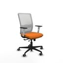 Haches traslack malla blanca similpiel naranja brazos blancos base nailon ruedas 65mm engomadas