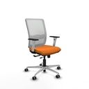 Haches traslack malla blanca similpiel naranja brazos blancos base aluminio ruedas 65mm engomadas